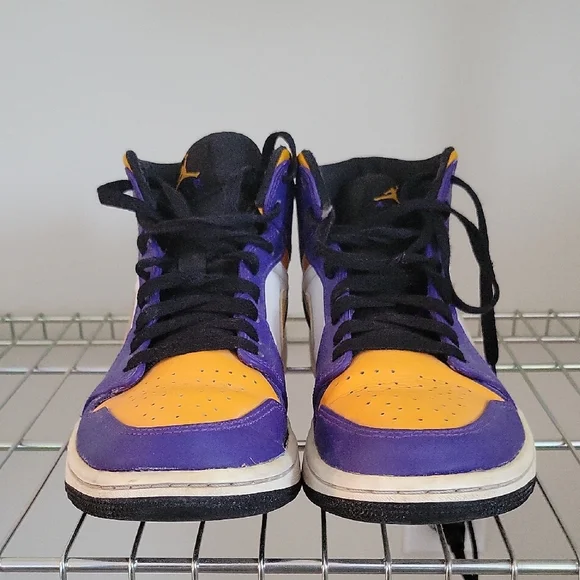 Nike Purple and Gold High-Top Sneakers - Picture 2 of 4